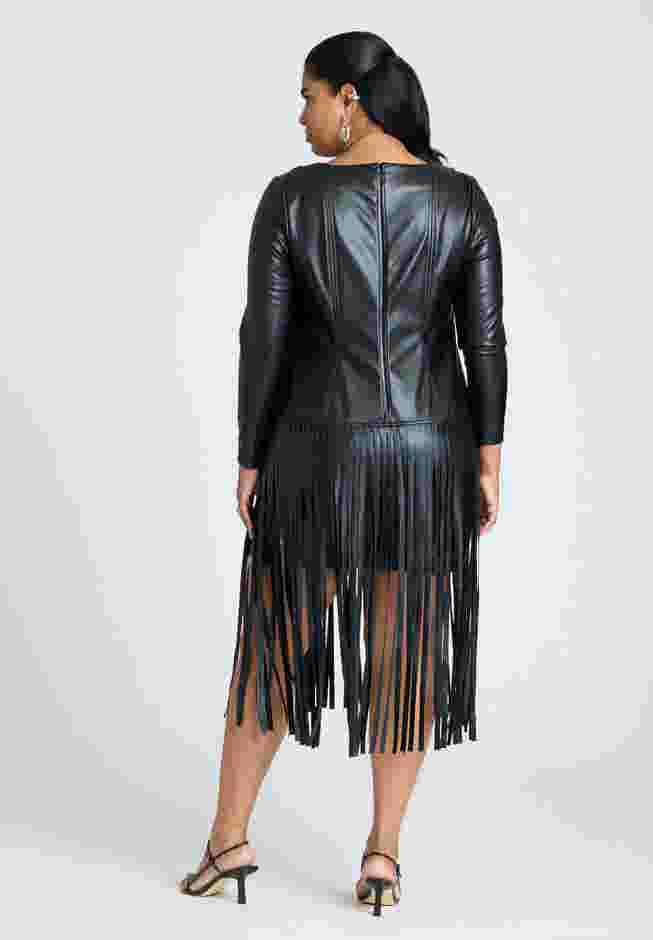 Fringe Faux Leather Dress image number 1