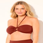 Ruched Ring Bandeau Bikini Top image number null