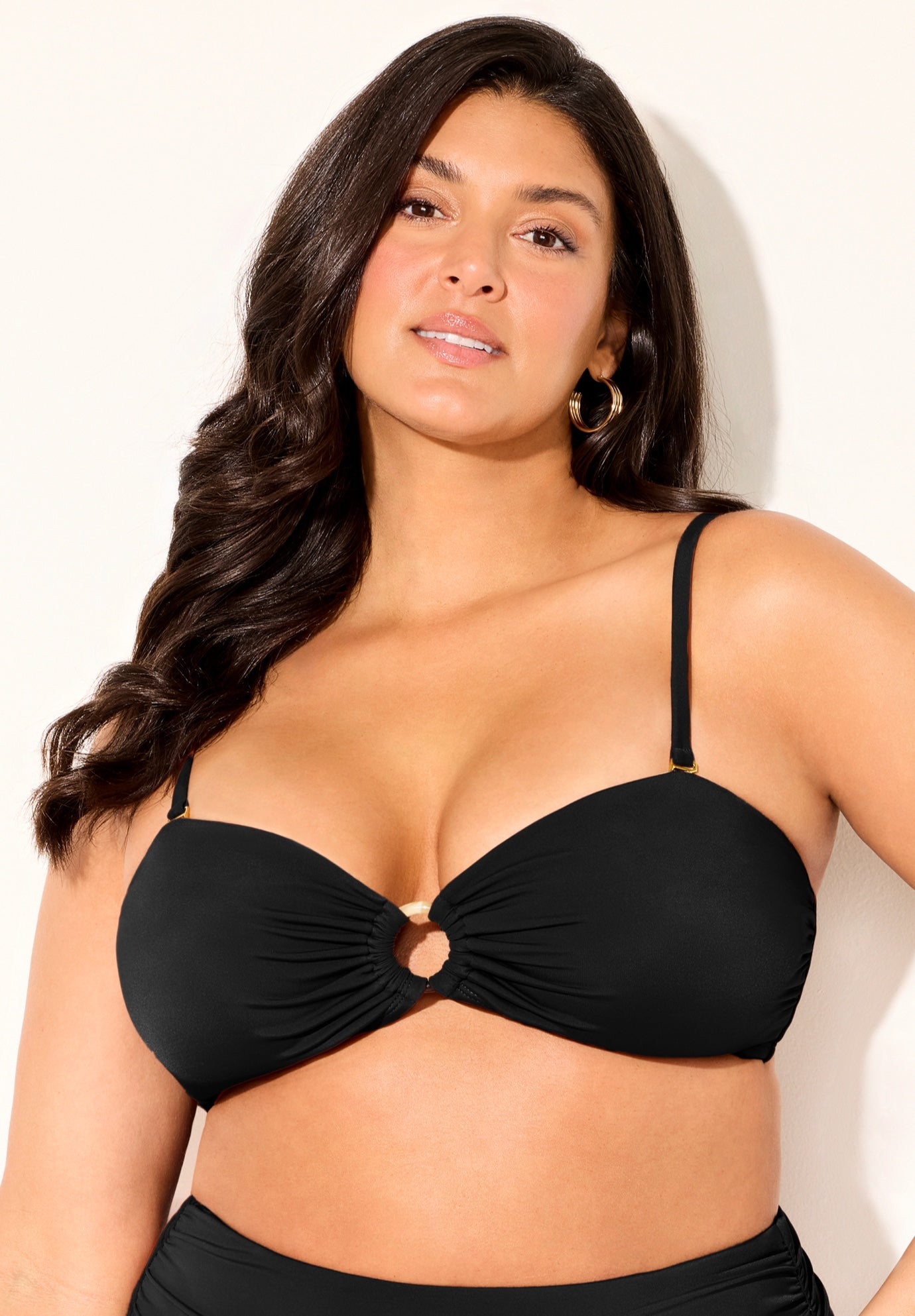 Ruched Ring Bandeau Bikini Top image number 4
