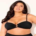 Ruched Ring Bandeau Bikini Top image number null