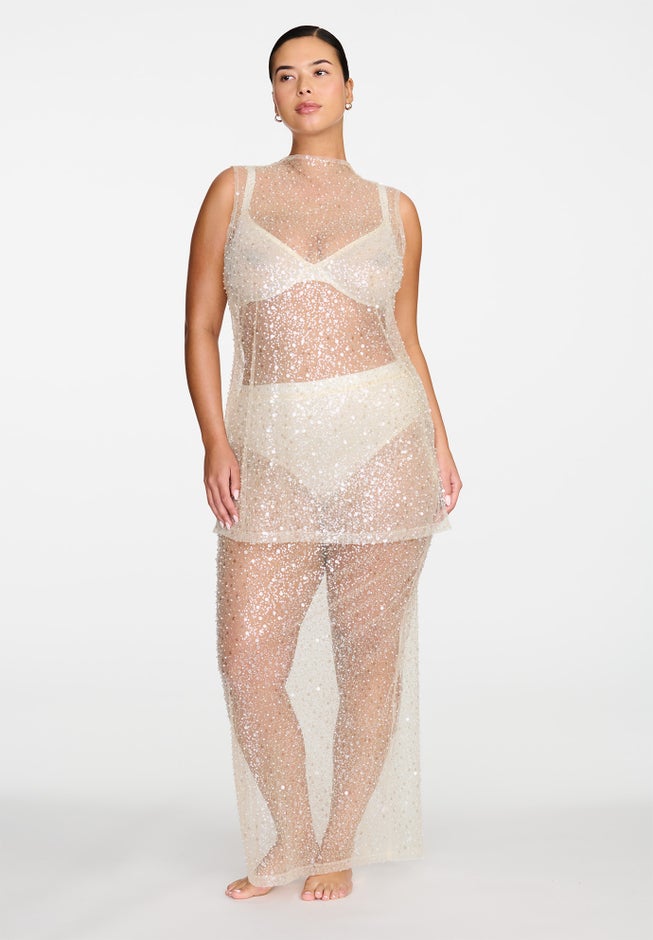 The Mock Neck Mini Dress- Sequin image number 5