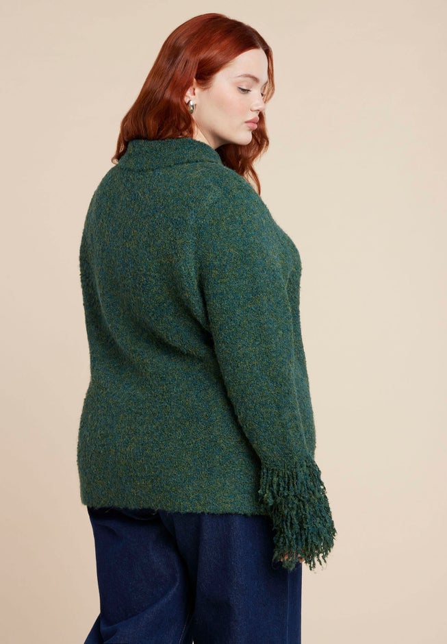 Fringe Cuff Knit Cardigan image number 3