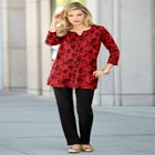 Plus Size Soft Knit Relaxed Pull-On Straight Leg Pant image number null