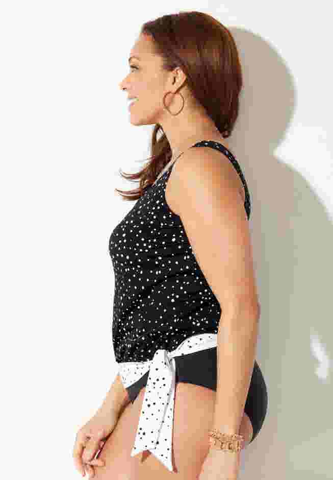 Side Tie Blouson Tankini Top image number 3