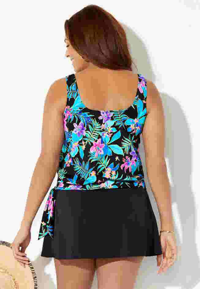 Side Tie Blouson Tankini Top image number 1