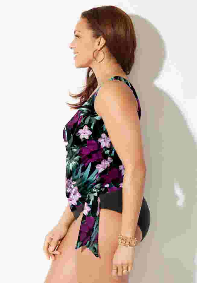 Side Tie Blouson Tankini Top image number 2