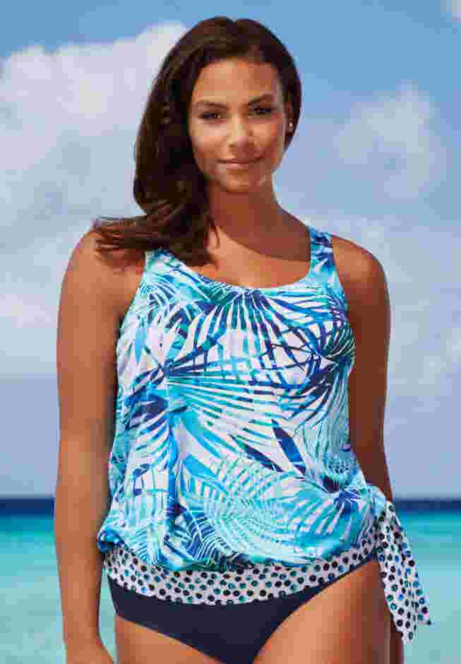 Side Tie Blouson Tankini Top image number 0