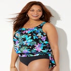 Side Tie Blouson Tankini Top image number null