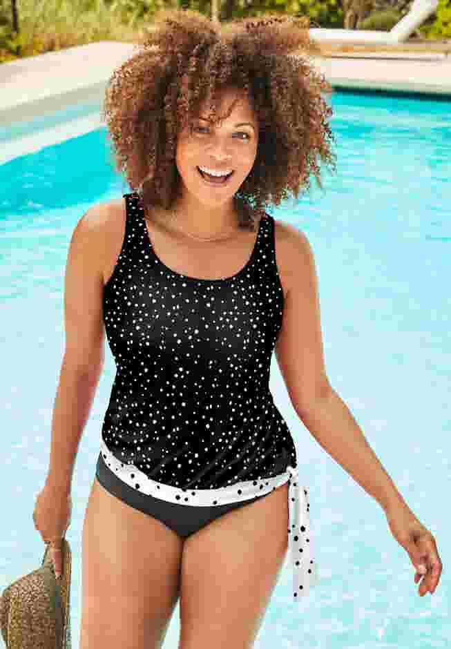 Side Tie Blouson Tankini Top image number 0