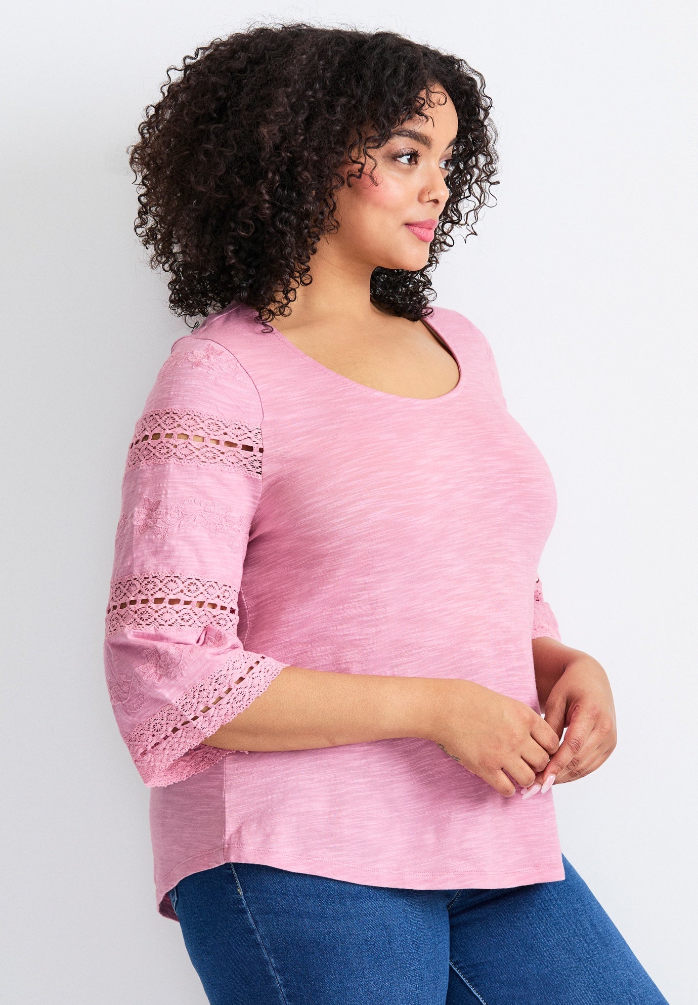 Eyelet Trim Tee image number 2