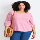 Eyelet Trim Tee image number null