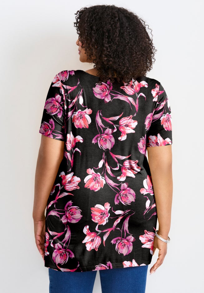 Button Detail Tunic Tee image number 1