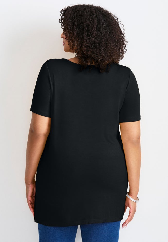 Button Detail Tunic Tee image number 1