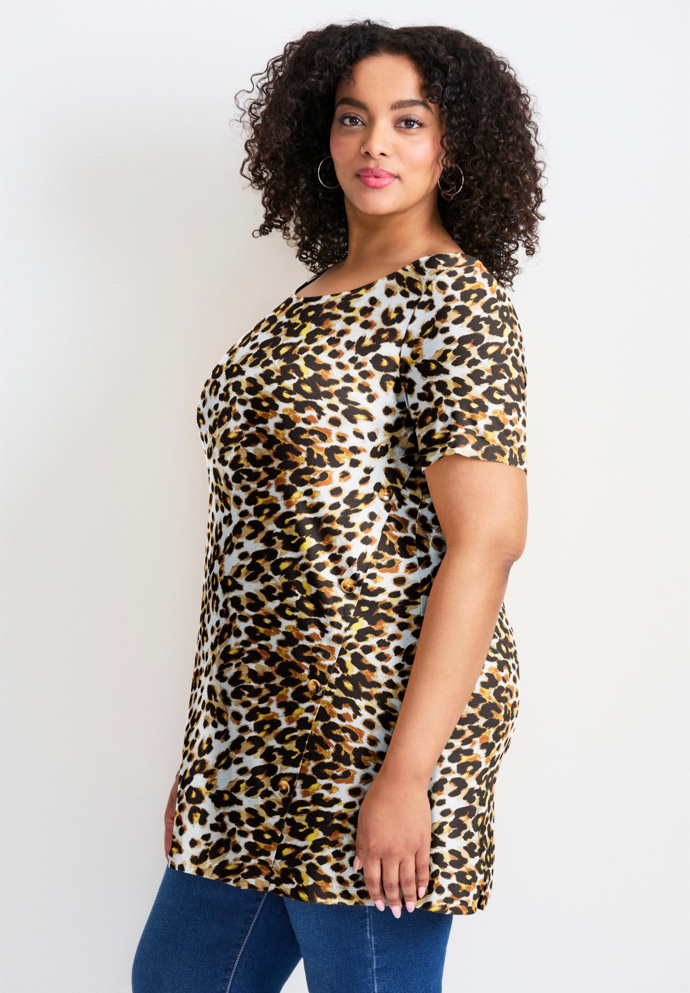 Button Detail Tunic Tee image number 2