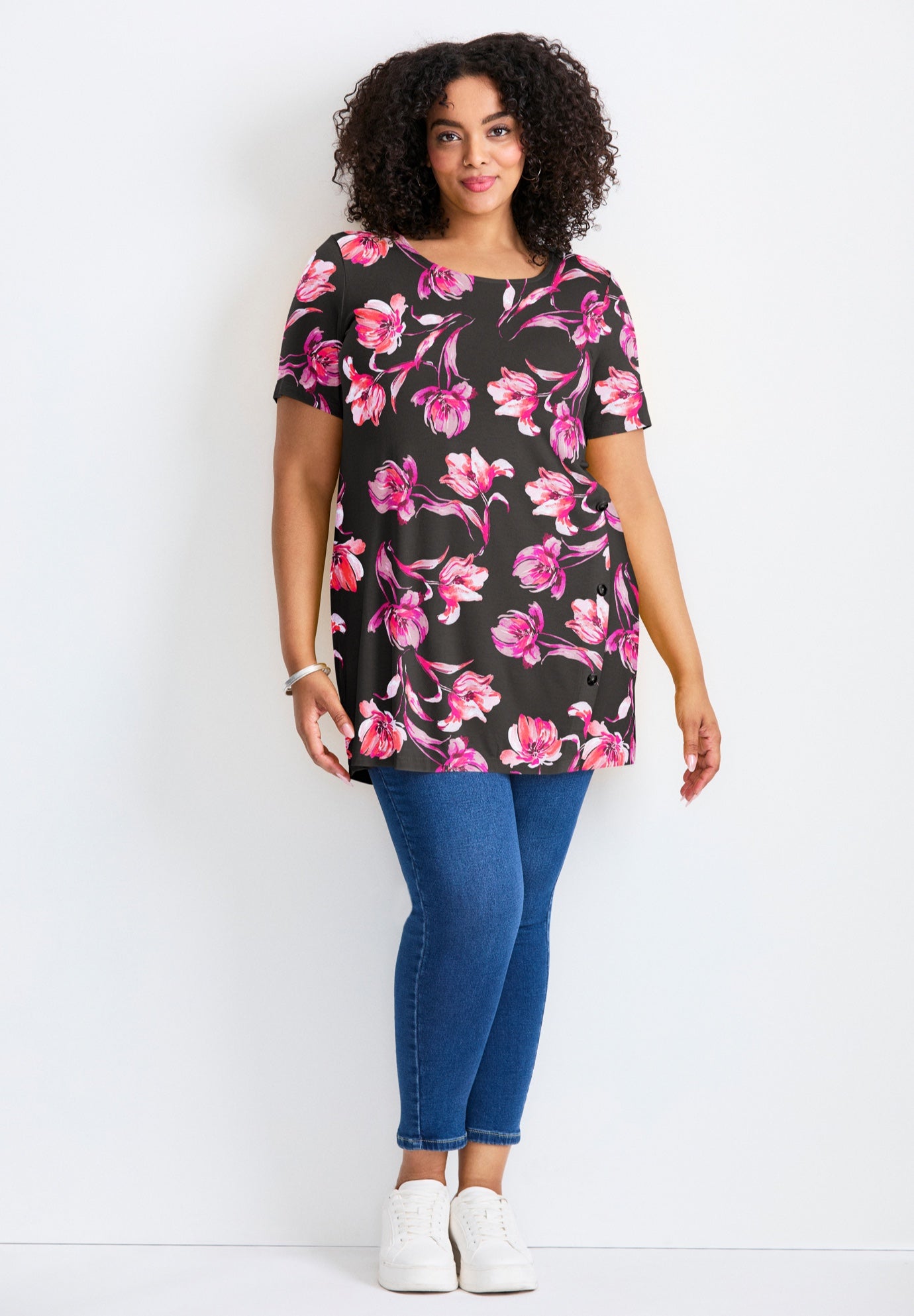 Button Detail Tunic Tee image number 0