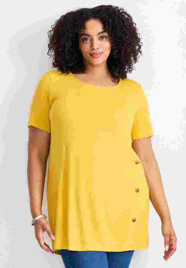 Button Detail Tunic Tee image number 0