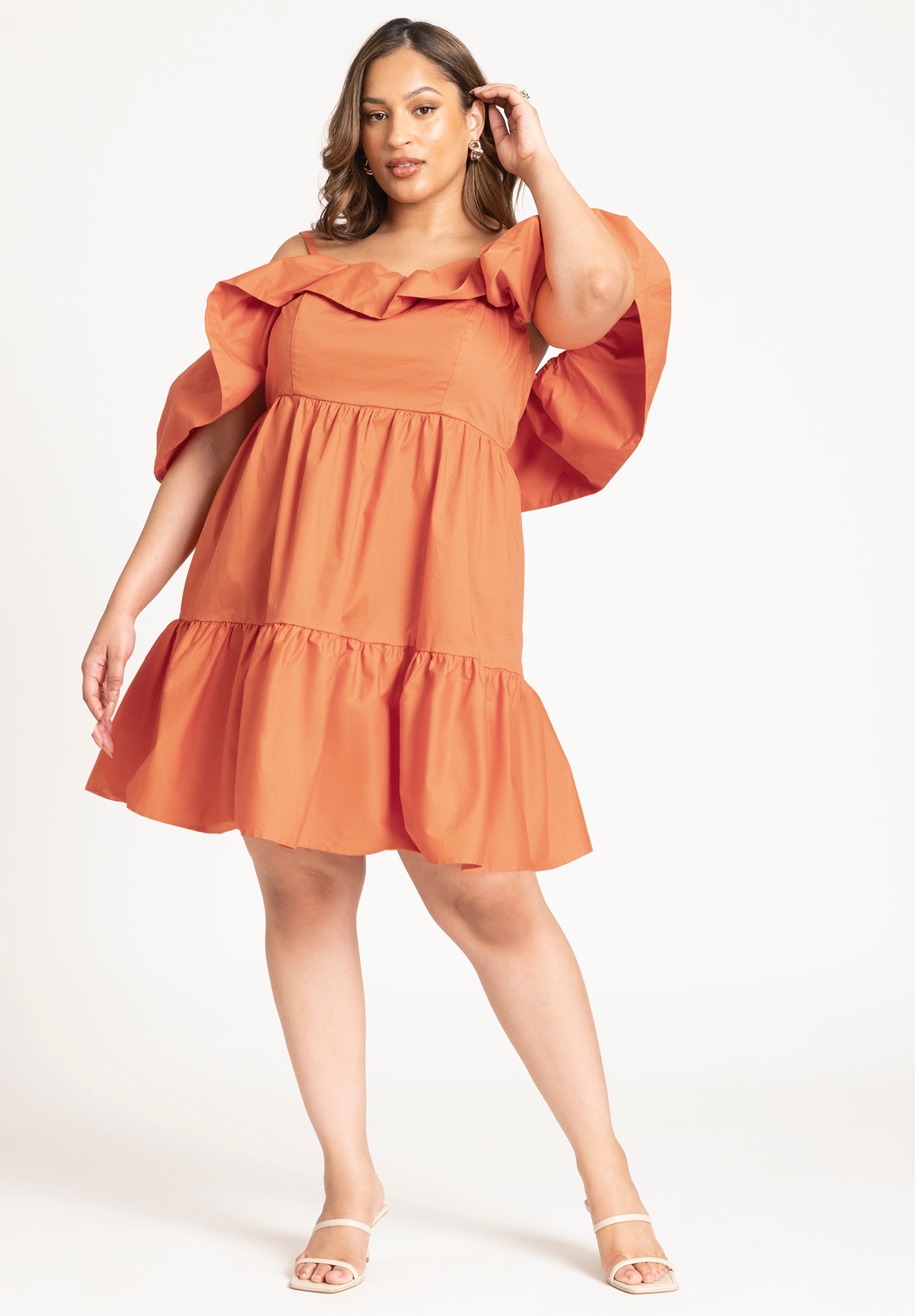 Off The Shoulder Ruffle Mini Dress image number 0