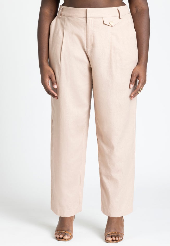Pleat Detail Straight Leg Pant image number null