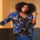 Side Ruched Faux Wrap Top image number null