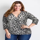 Side Ruched Faux Wrap Top image number null