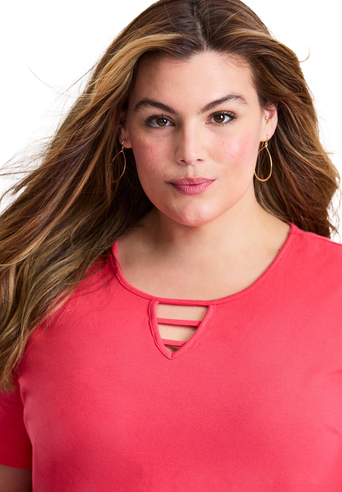 Triple Keyhole Short Sleeve Tee image number 3