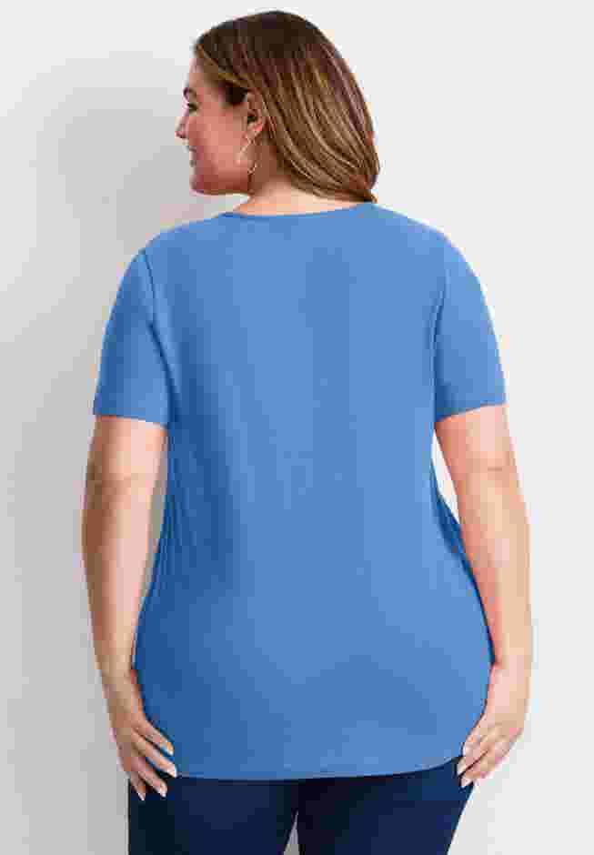 Triple Keyhole Short Sleeve Tee image number 1