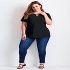 Triple Keyhole Short Sleeve Tee image number null