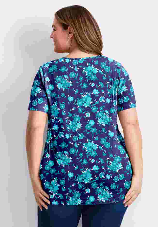 Triple Keyhole Short Sleeve Tee image number 1