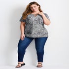 Triple Keyhole Short Sleeve Tee image number null