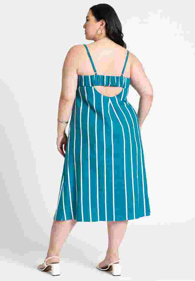 Stripe Linen Midi Dress image number 1