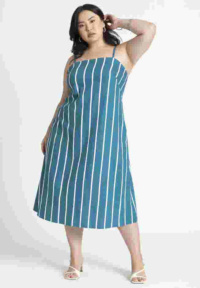 Stripe Linen Midi Dress image number 4