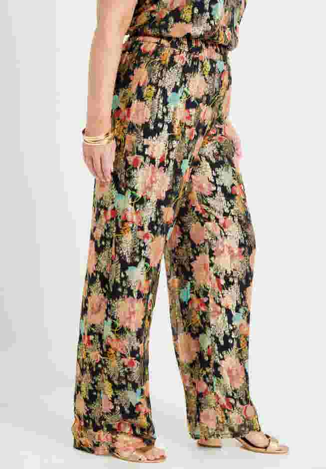 Wide-Leg Printed Trousers image number 2