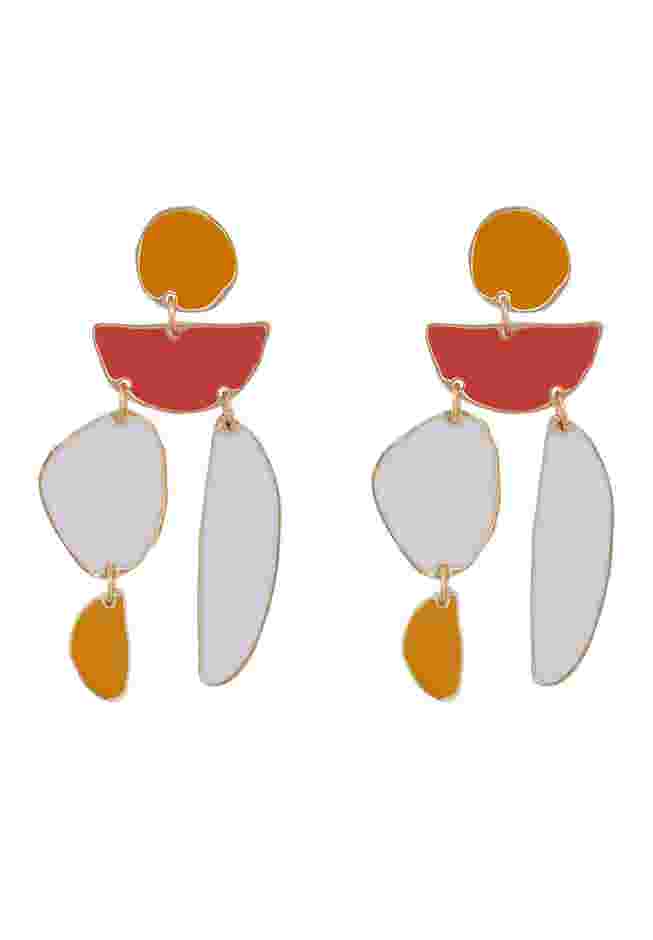 Multi Rounded Shape Drop Earrings image number 0