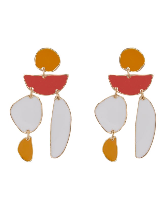 Multi Rounded Shape Drop Earrings image number 0
