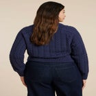 Cableknit Sweater With Wide Collar image number null