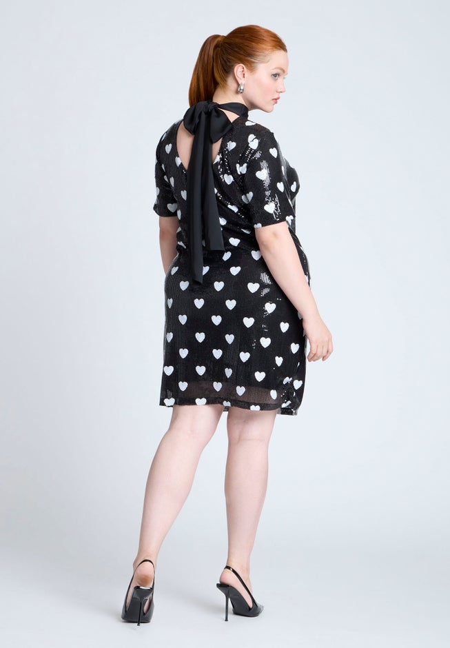 Mini Heart Sequin Dress image number null