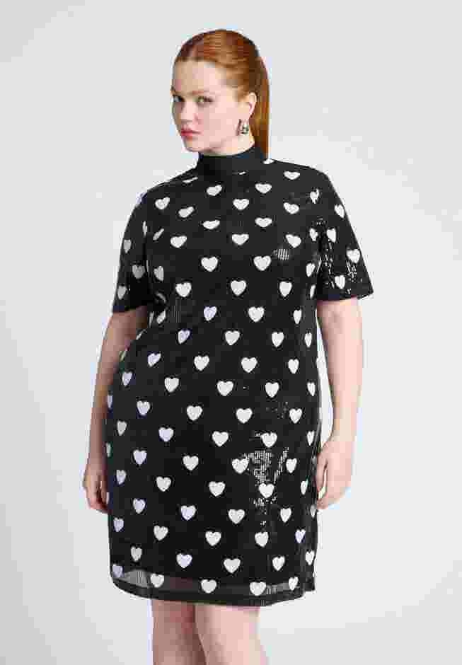 Mini Heart Sequin Dress image number 3