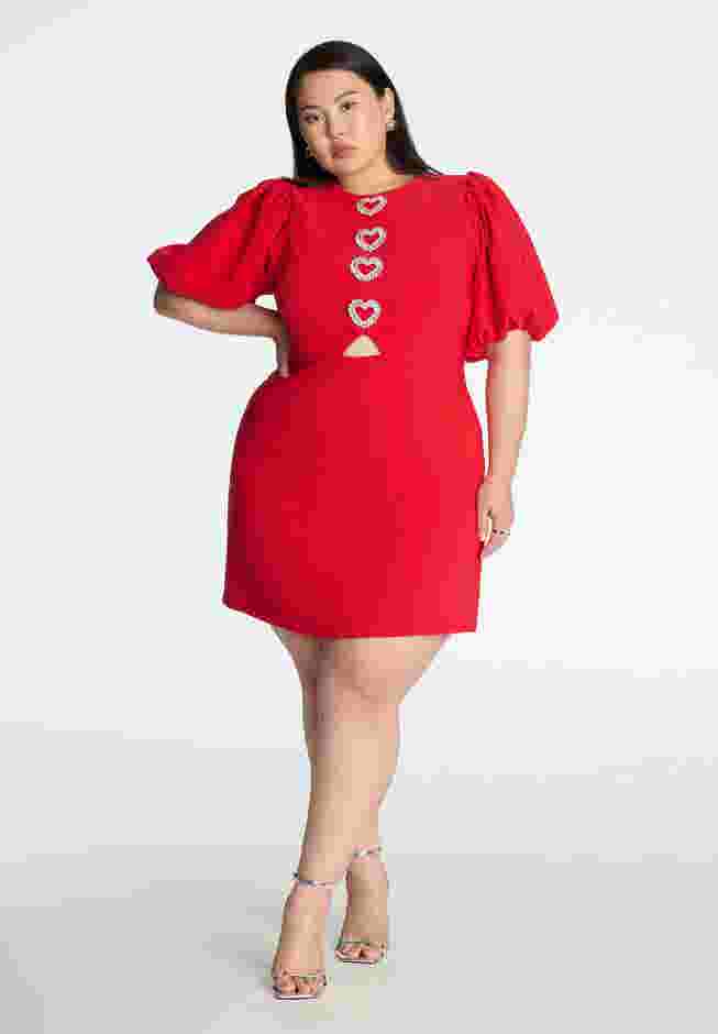 Rhinestone Heart Mini Dress image number 1