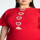 Rhinestone Heart Mini Dress image number null