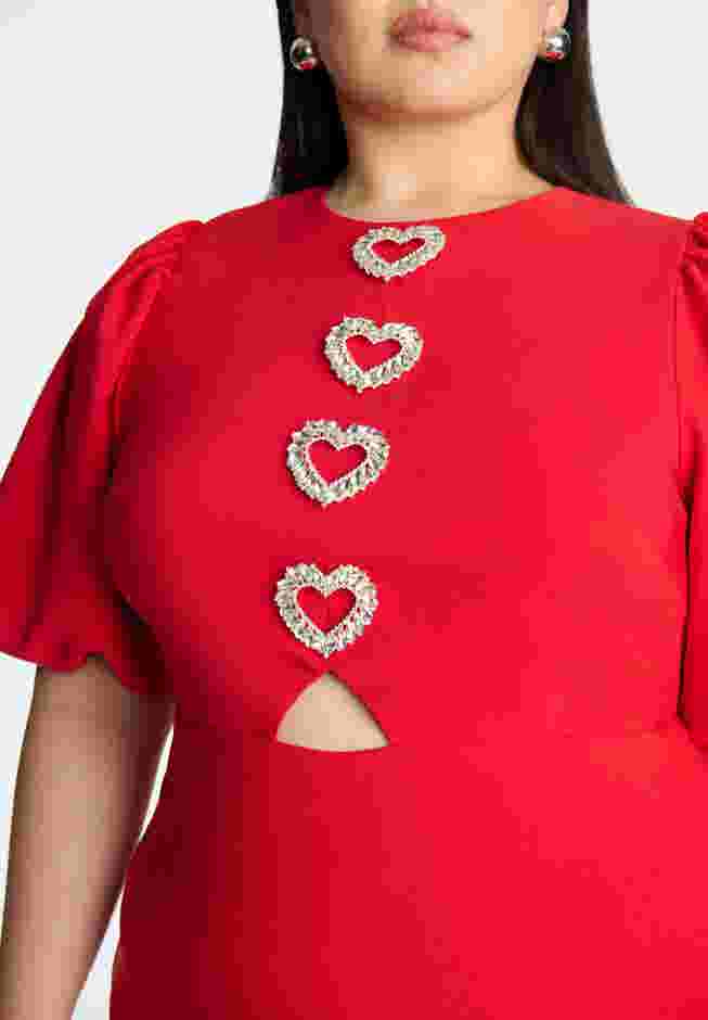 Rhinestone Heart Mini Dress image number 4