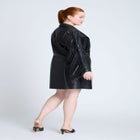 Faux Leather Fringe Blazer Mini Dress image number null