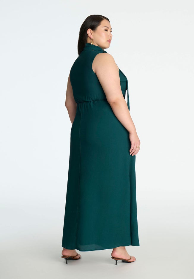 Tie Neck Maxi Dress image number null