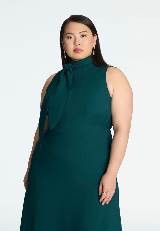 Tie Neck Maxi Dress image number null