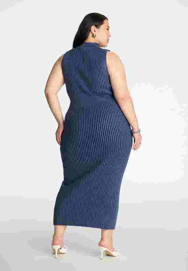 Mock Neck Column Rib Dress image number 1
