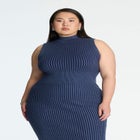 Mock Neck Column Rib Dress image number null