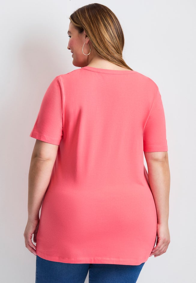 Short Sleeve Henley Tunic image number 1