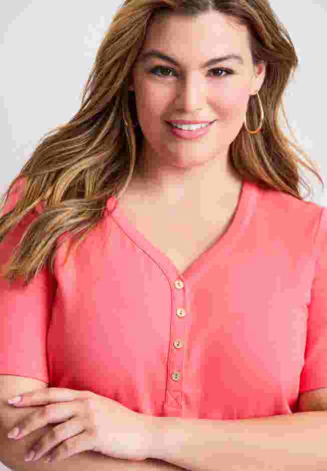 Short Sleeve Henley Tunic image number 3
