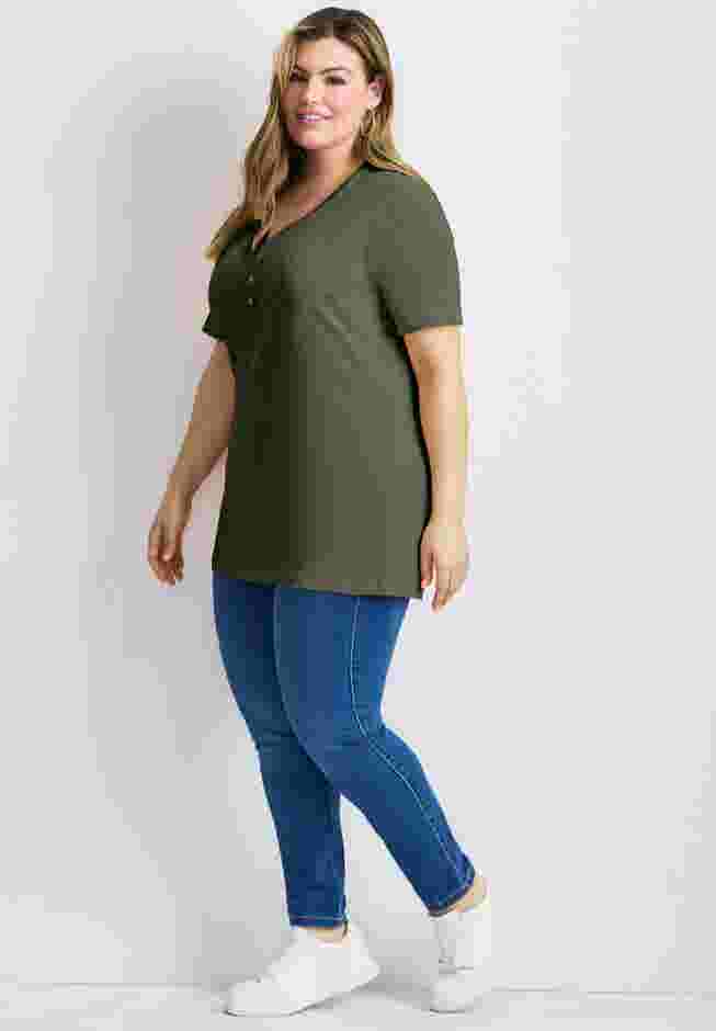 Short Sleeve Henley Tunic image number 2
