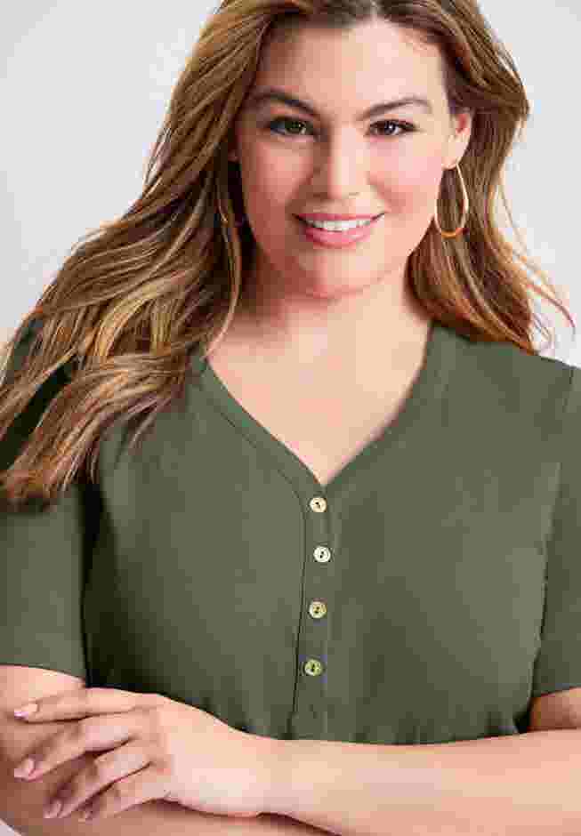 Short Sleeve Henley Tunic image number 3