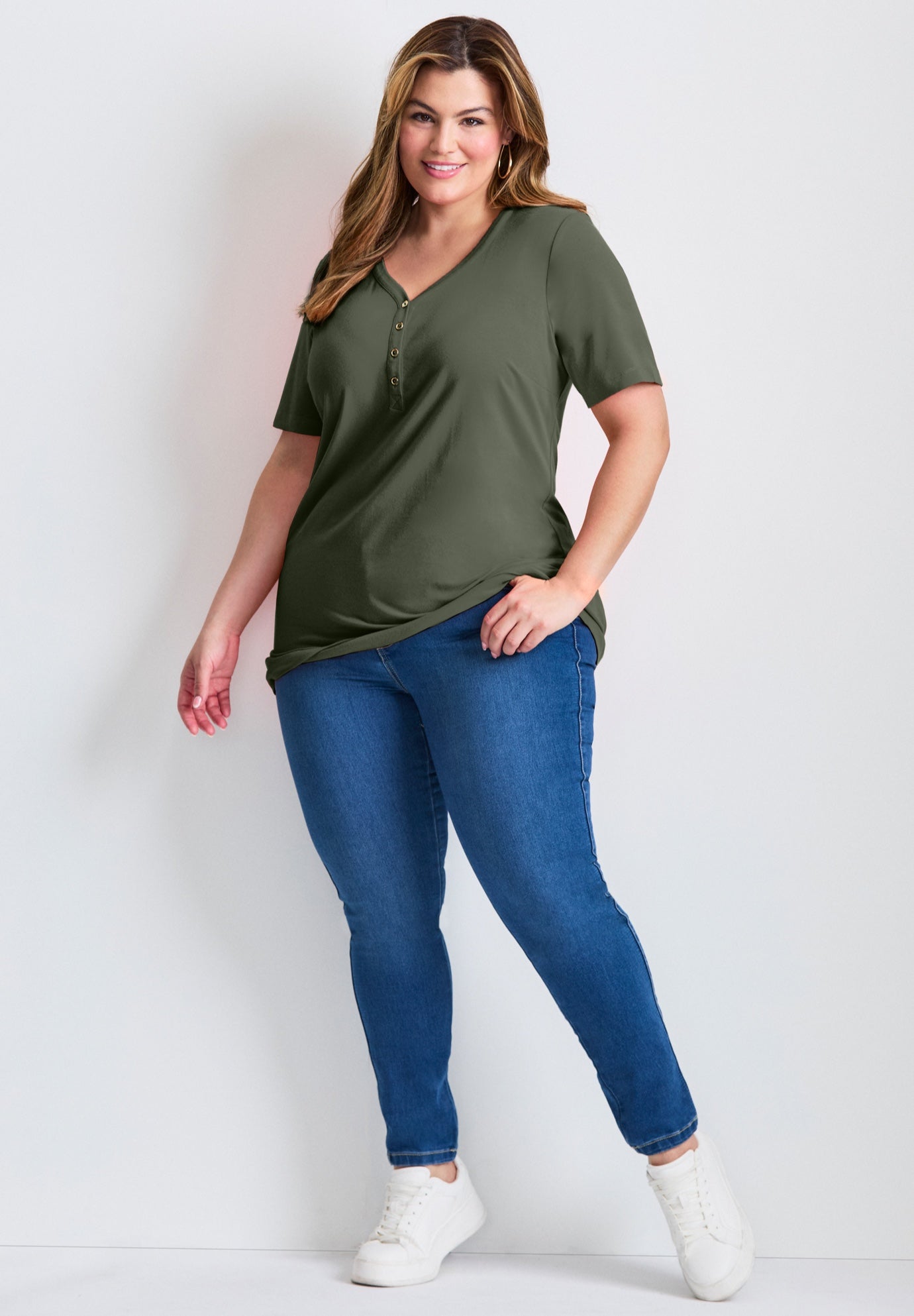 Short Sleeve Henley Tunic image number 4